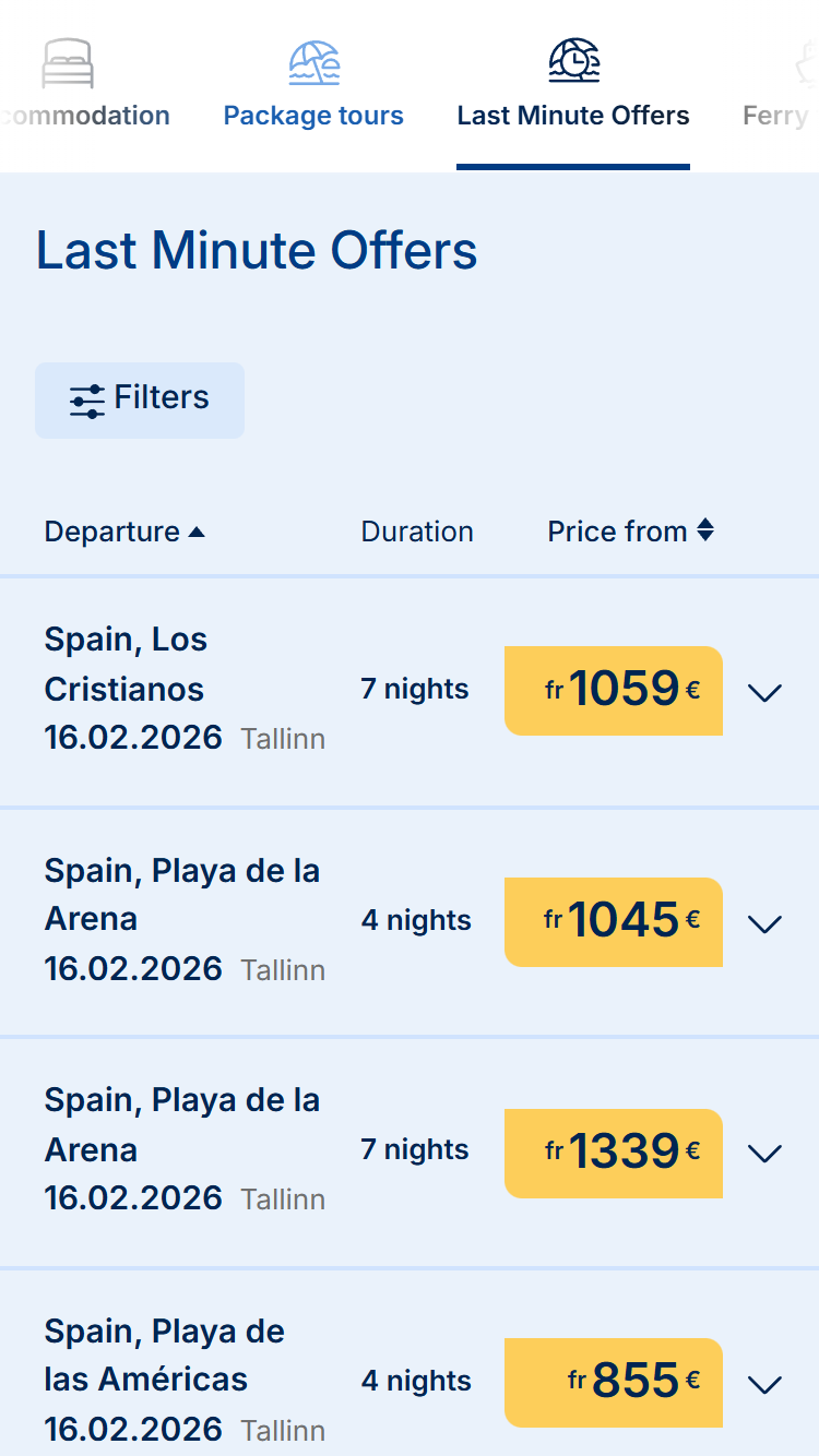Last minute offers